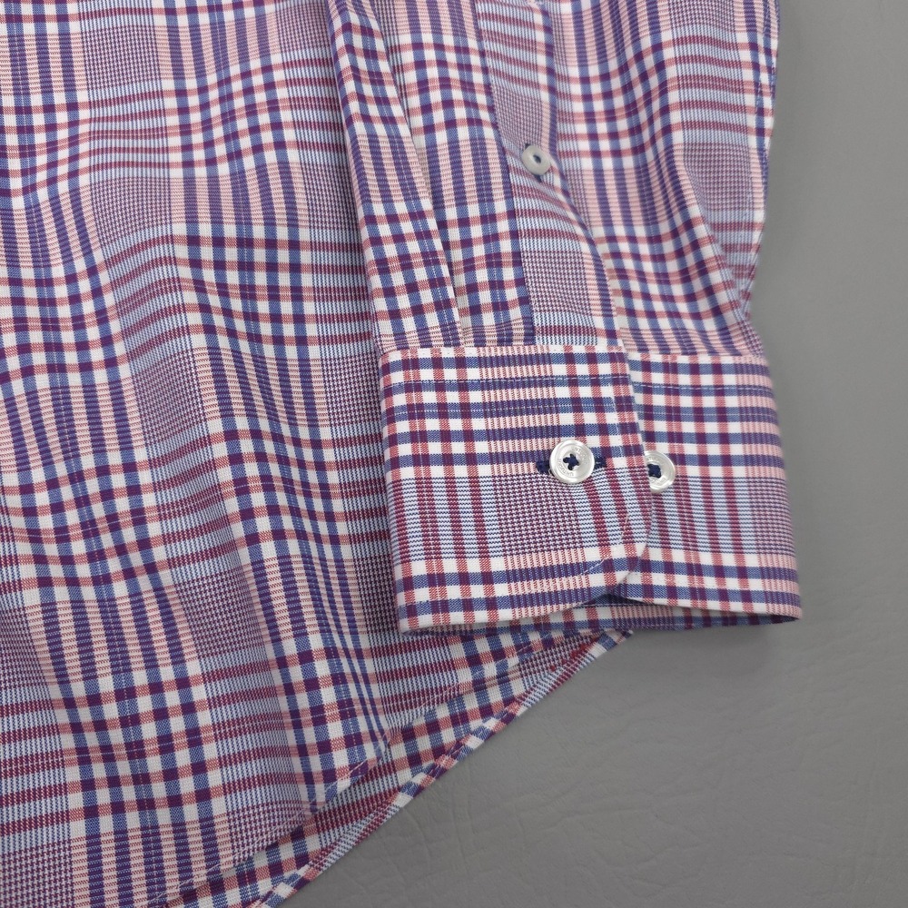 UNTUCKit Shirt Mens XL Red Glen Plaid Reventon Long Sleeve Wrinkle Free Cotton - Picture 5 of 13